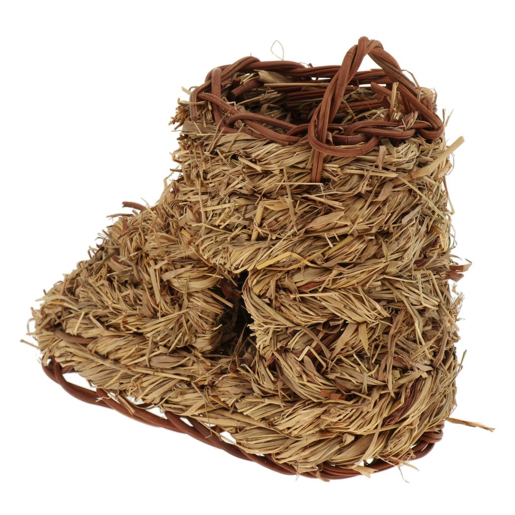 Pet Hamster Straw Nest House Squirrel Straw Sandals Hut Cage Accessories