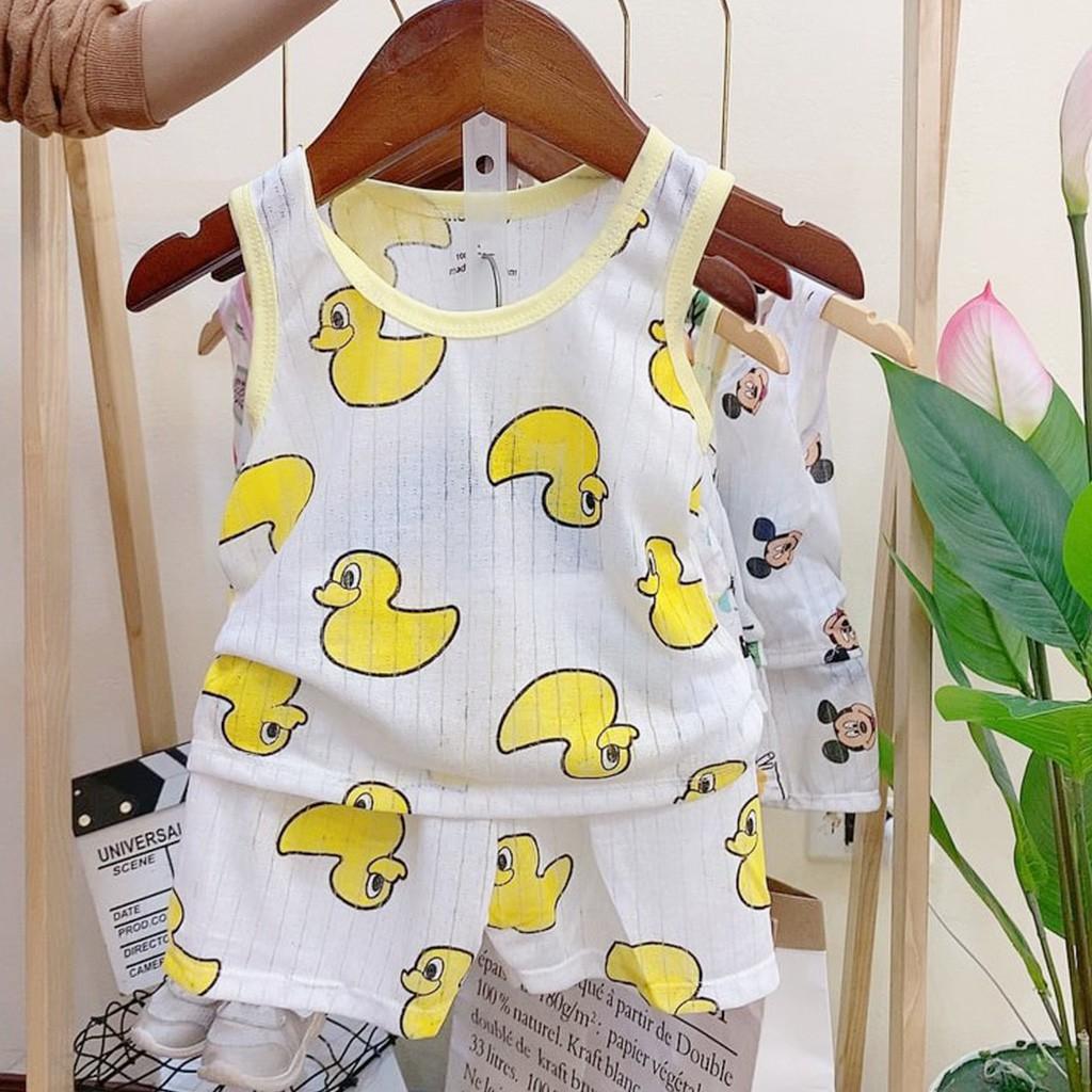 Bộ cotton giấy ba lỗ cho bé trai bé gái sơ sinh, hàng đẹp cực mát