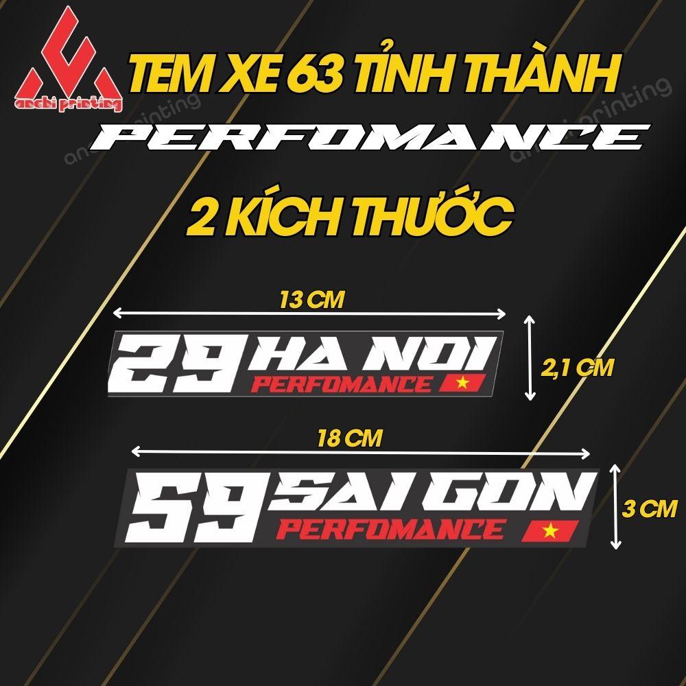 Tem dán xe, sticker dán xe 63 tỉnh thành Việt Nam, Decal cao cấp, bền màu, cắt sẵn - AMCHI PRINTING