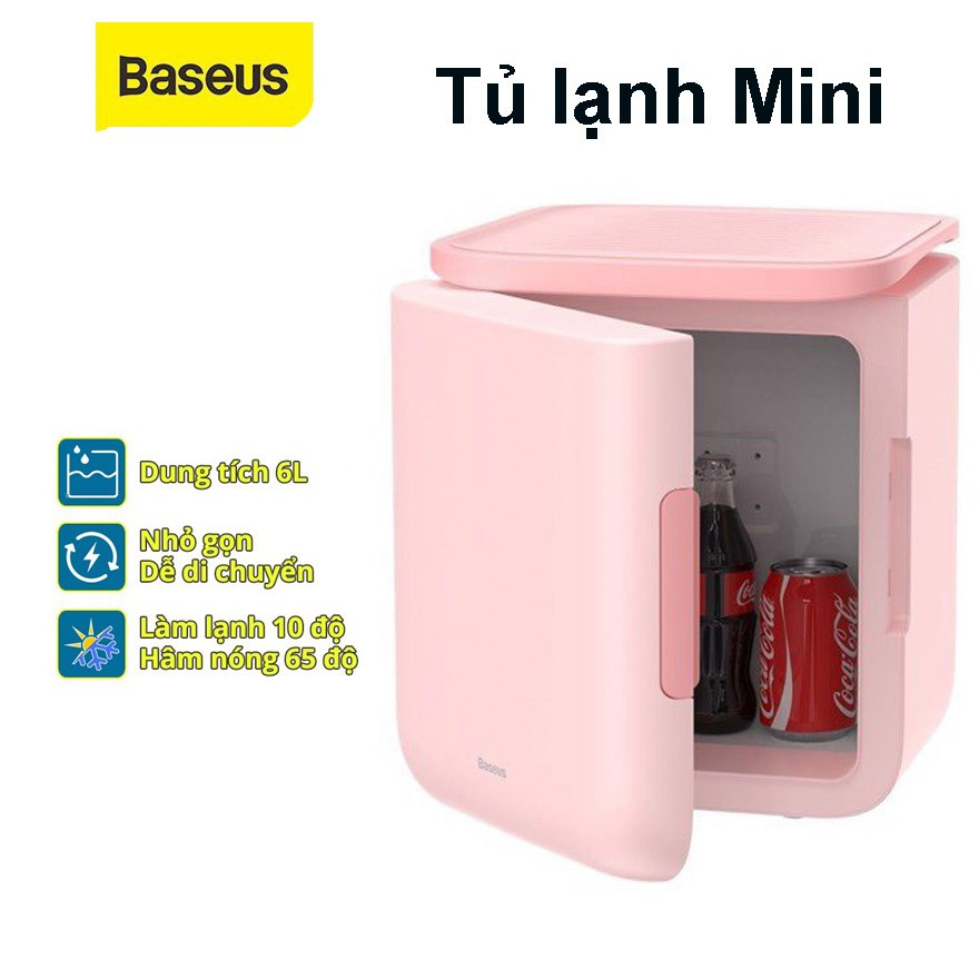 (Hàng chính hãng) Tủ lạnh mini Baseus dung tích 6L, hai chế độ làm lạnh và giữ ấm, dùng trên xe hơi, cho gia đình, văn phòng, ký túc xá,...