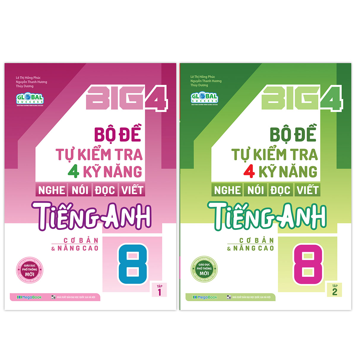 Combo Big 4 bộ đề tự kiểm tra 4 kỹ năng Nghe - Nói - Đọc - Viết tiếng Anh (cơ bản và nâng cao) lớp 8 (Global) (2 Tập)