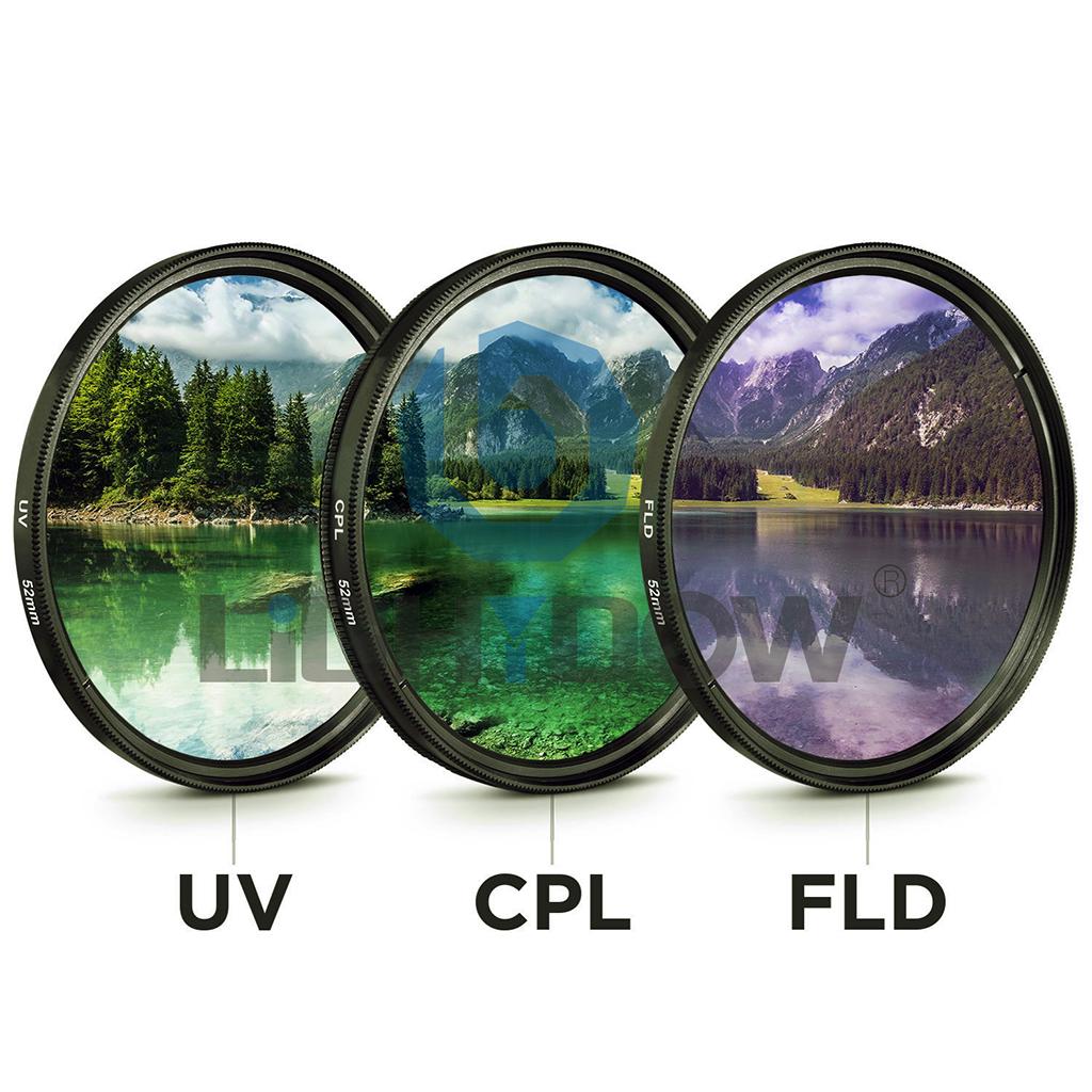 3 Pieces UV / CPL / FLD 55mm Professional Glass Filter Kit Camera