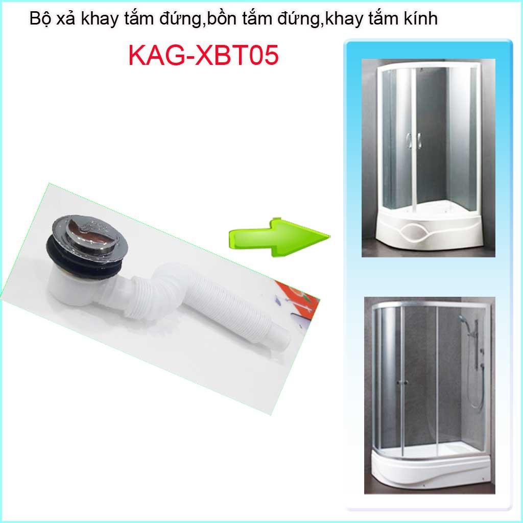 Bộ xả bồn tắm đứng KAG-XBT05, xả bồn tắm kính, Bộ xả khay tắm đứng xả đạp chân thoát nước nhanh sử dụng tốt