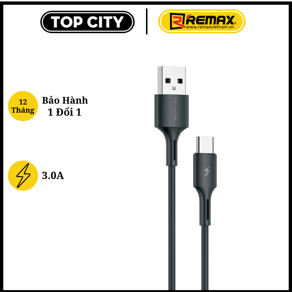 Cáp sạc nhanh 3A Type C WDC-136a . Hàng Chính Hãng Remax .