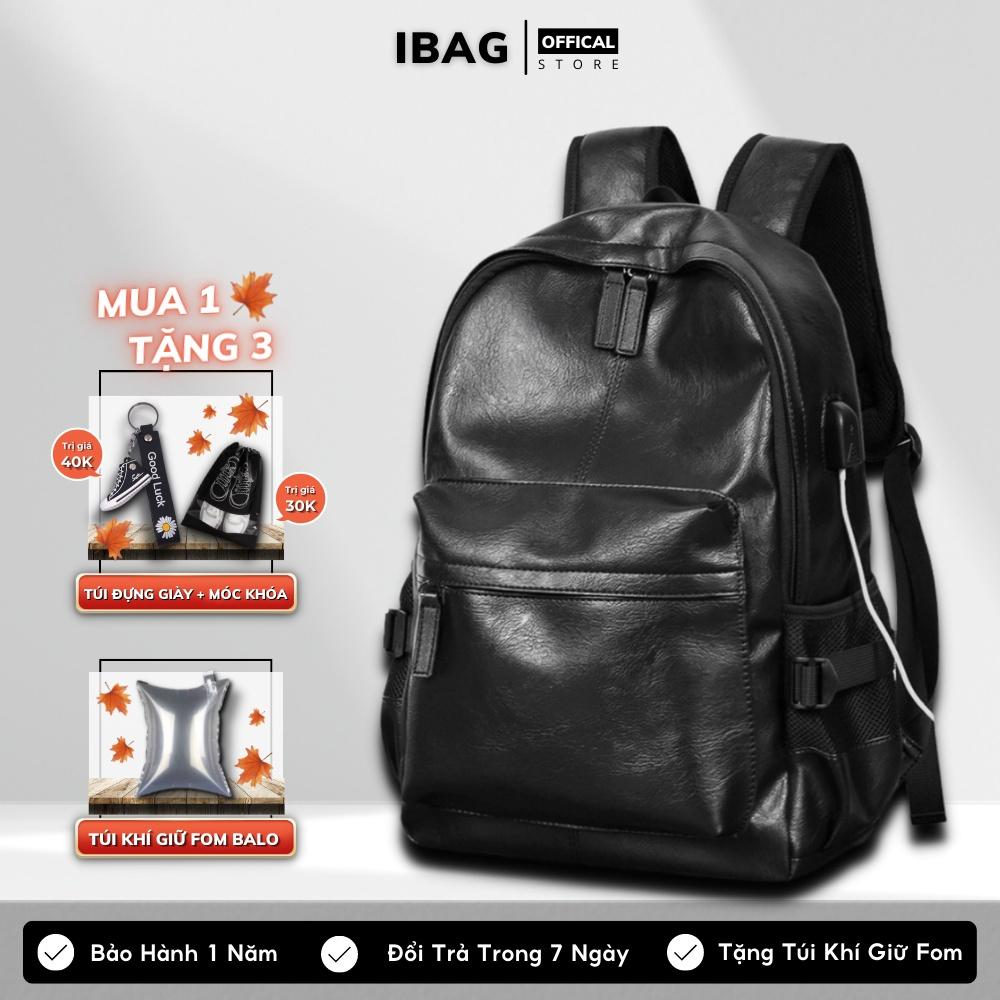 Balo da thời trang nam nữ da PU cao cấp chống nước cặp đi học đi chơi ulzzang đựng laptop 15.6 inh -