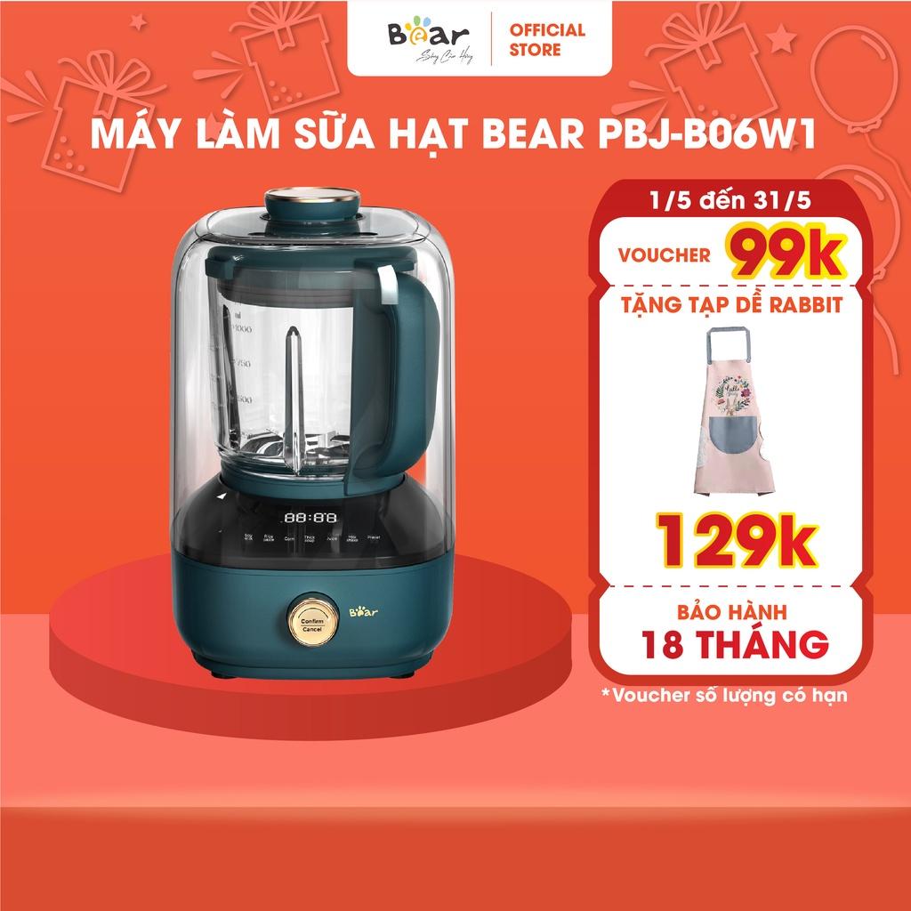 Máy Làm Sữa Hạt Bear Công Nghệ Chống Ồn Cao Cấp Xay, Nấu Sữa Hạt Tiện Lợi - B06W1 - Hàng chính hãng