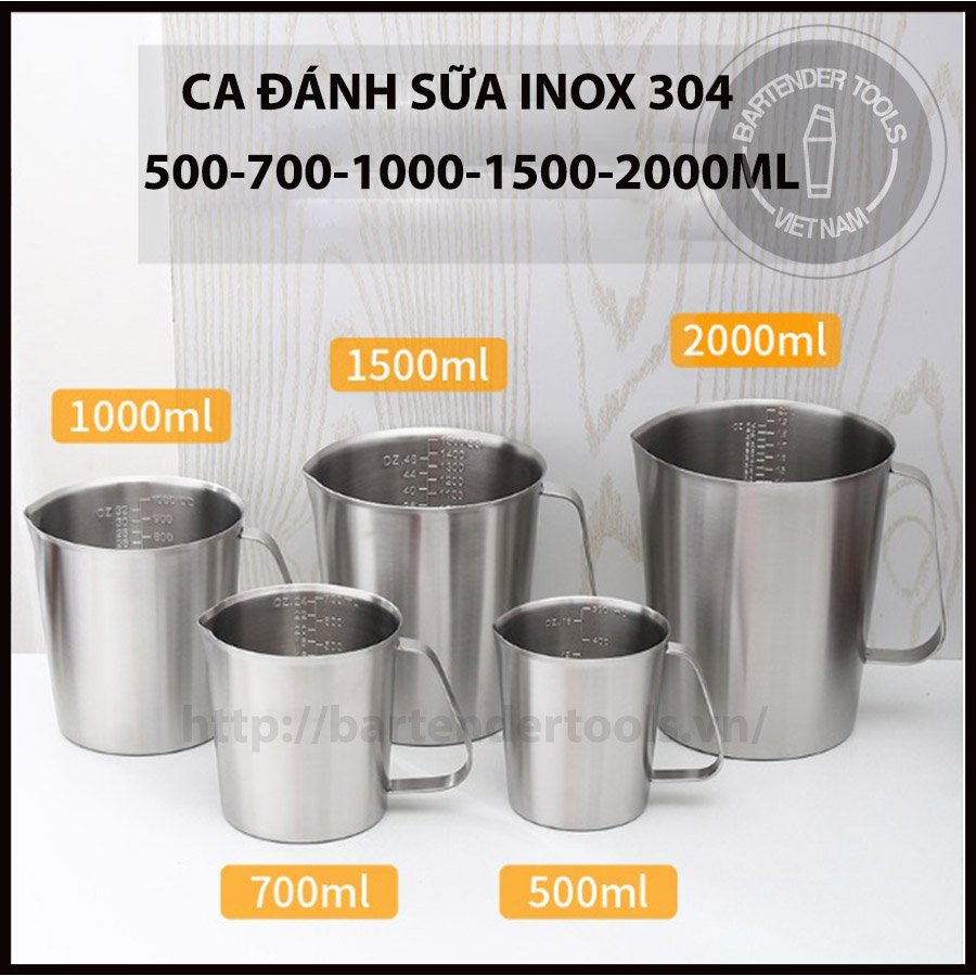 Ca đánh sữa inox 304 siêu dày ( mã 304