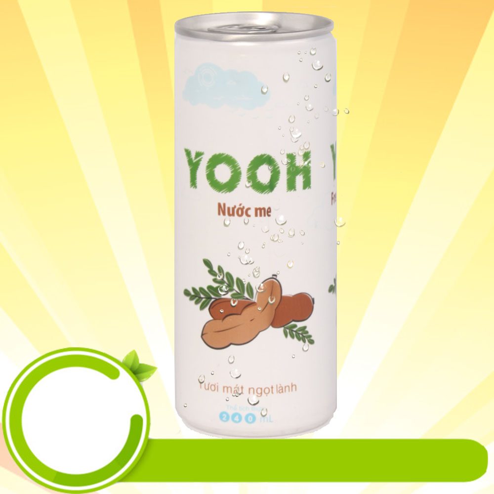 Nước ép me từ trái cây tươi YOOH - Lốc 6 lon chua ngọt đậm đà kích thích tiêu hóa