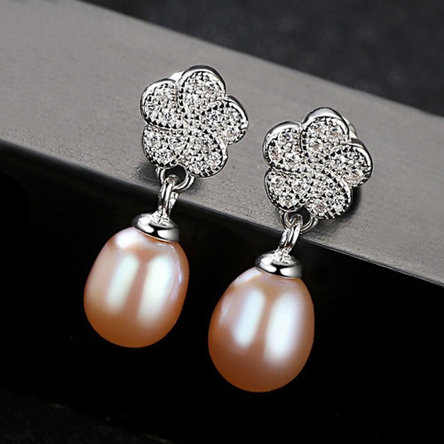 Bông Tai Ngọc Trai Nước Ngọt Thiên Nhiên Cao Cấp - Hoa Anh Đào - Trang Sức Cô Tấm - SAKURA PEARL - CTJ4010
