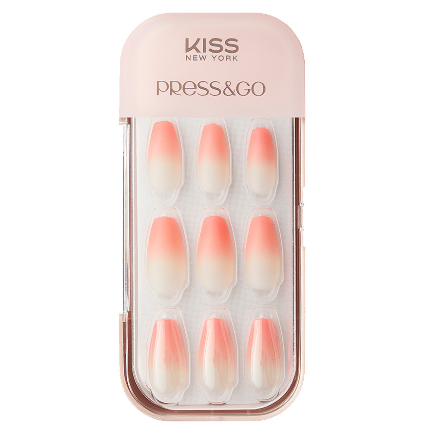 Bộ 30 Móng Tay Gel Tự Dán Press &amp; Go Kiss New York Nail Box - Grapefruit Ade (KPNC02K)