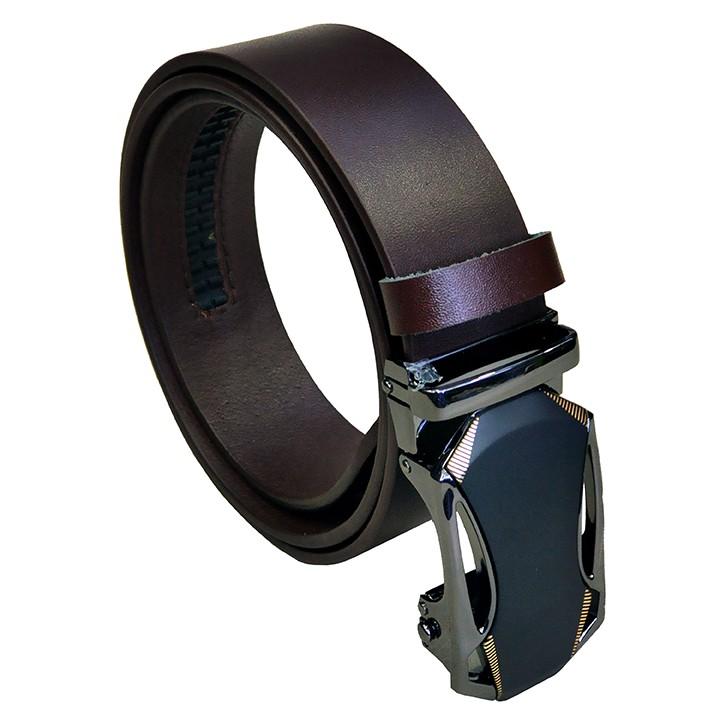 Thắt lưng nam da bò thật HÀ NAM mặt khóa tự động TLNA2044c