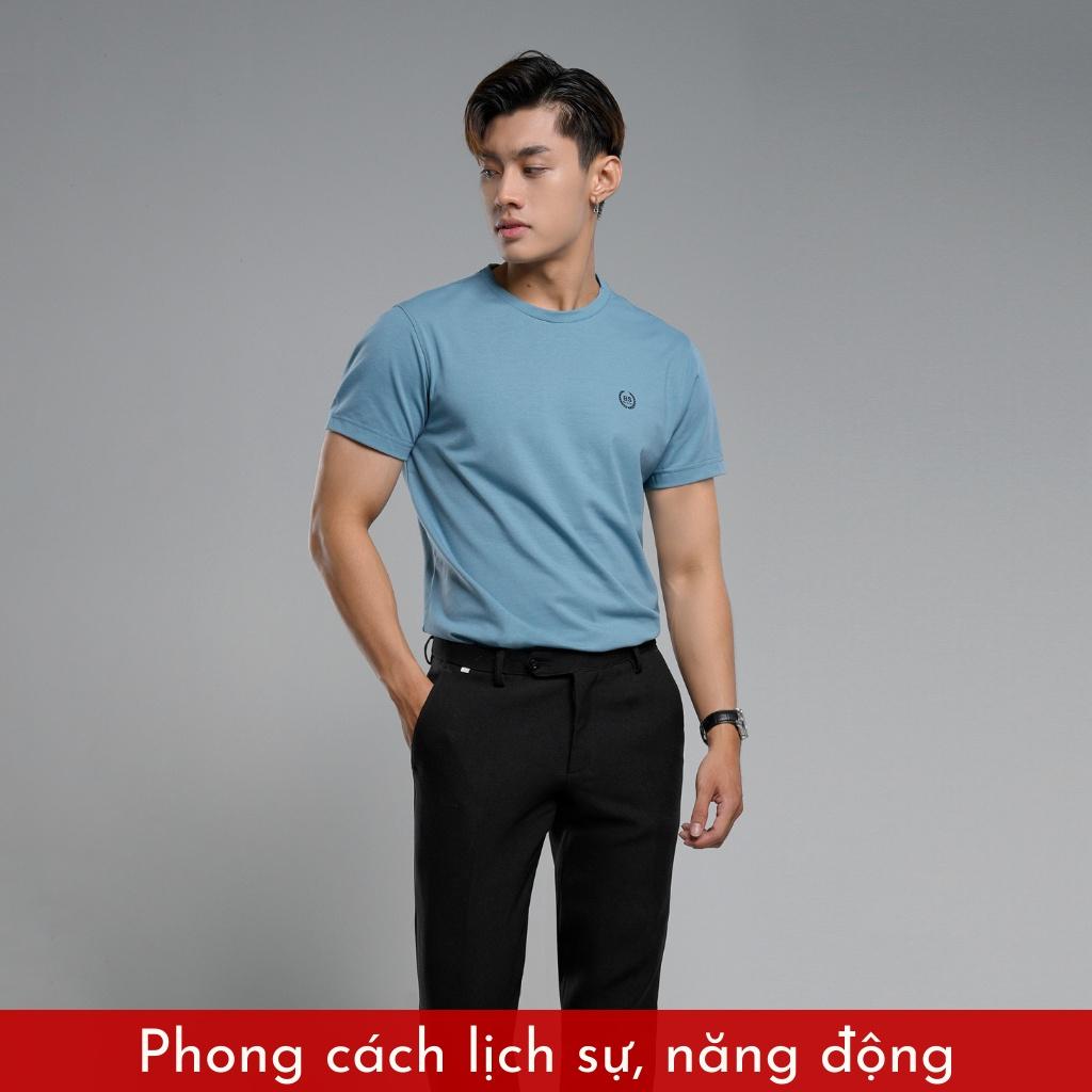 Áo thun cổ tròn nam BLOOK vải CVC co giãn tốt cao cấp, thanh lịch 33384