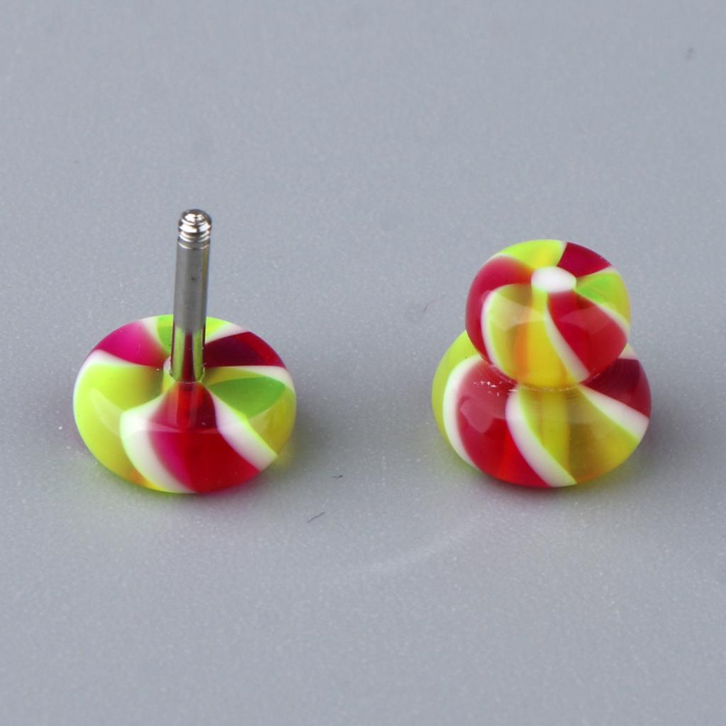 12 Pieces Acrylic Ear Earrings Flesh Tunnel Stainless Steel Fake Plugs 16g