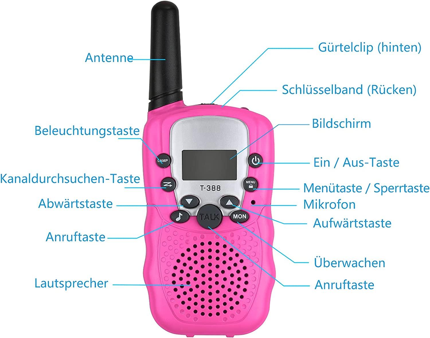 Talkie-walkie trẻ em, 3 Talkies-Walkie dành cho trẻ em tại 8 kênh có màn hình LCD