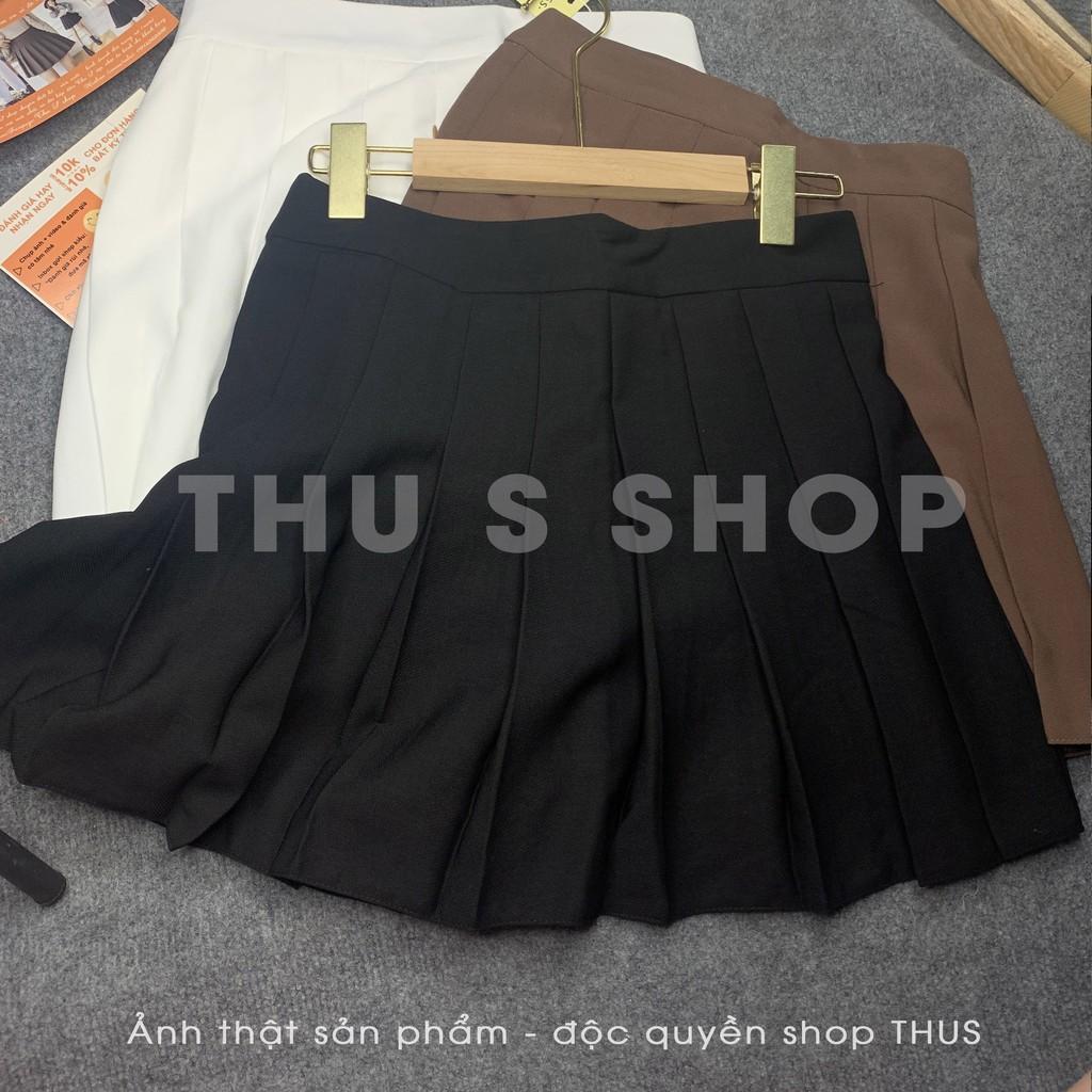 Chân Váy Tennis Dáng Ngắn Xếp ly lưng cao có quần lót trong Kiểu Xòe cực Xinh