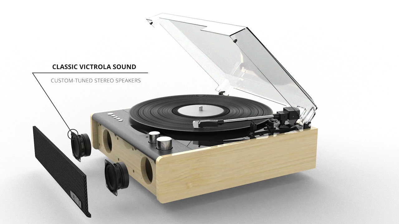 Victrola Eastwood 3-speed turntable, Built-in speakers, Dual BT, ceramic stylus - New 100%