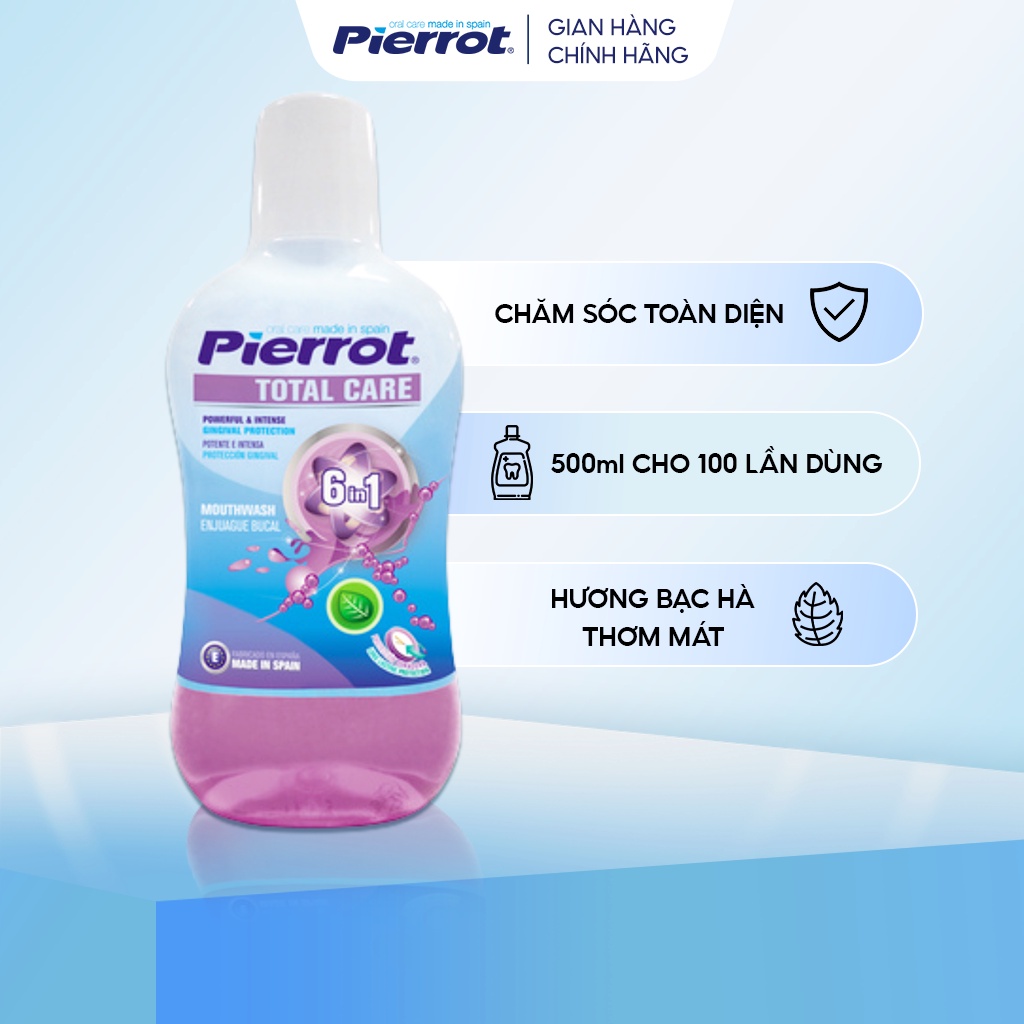 Nước súc miệng chăm sóc răng toàn diện giúp thơm miệng ngừa sâu răng PIERROT 500ml