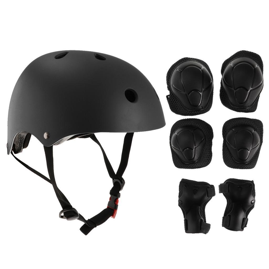 7 Pieces Skateboard Wrist/Knee/Elbow Pad Protective Gear Set - Various Colors