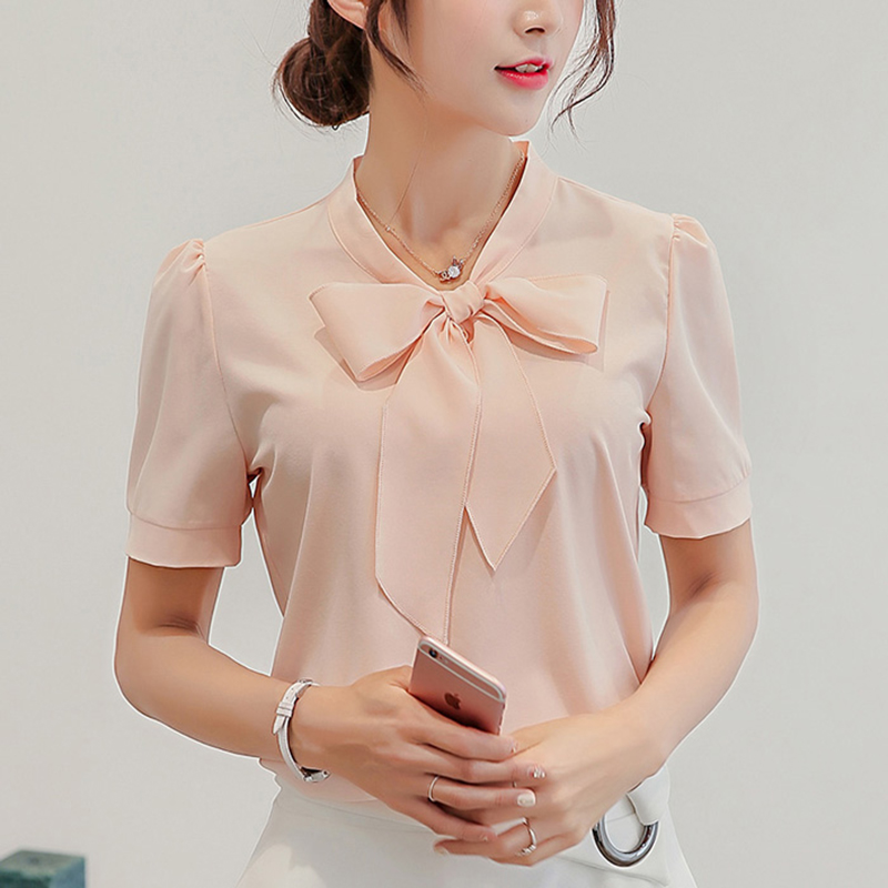 Áo kiểu nữ công sở Louro L315, mẫu áo sơ mi tay ngắn thắt nơ điệu đà, chất liệu mềm mịn thoáng mát không nhăn