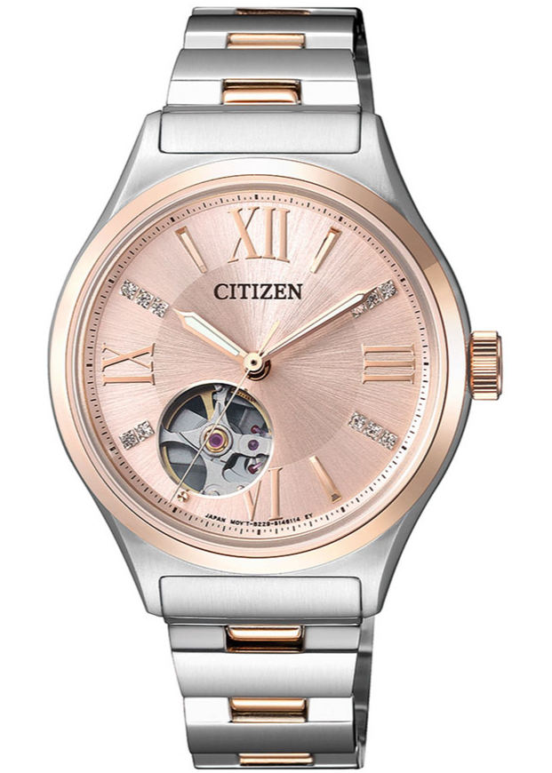 Đồng Hồ Nữ Citizen Đính Đá Swarovski Dây Thép Không Gỉ PC1009-51W - Mặt Vàng Hồng (Sapphire)