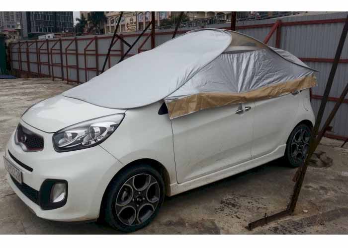 Bạt Che Nắng Nửa Xe Ô Tô 5 Chỗ Bản Sedan và Hatchback Mái Nhọn Cao Cấp. Bạt Chống Nắng Xe Hơi Mái Nhọn Xe Từ Chân Kính Dễ Dàng Tháo Lắp Nhanh