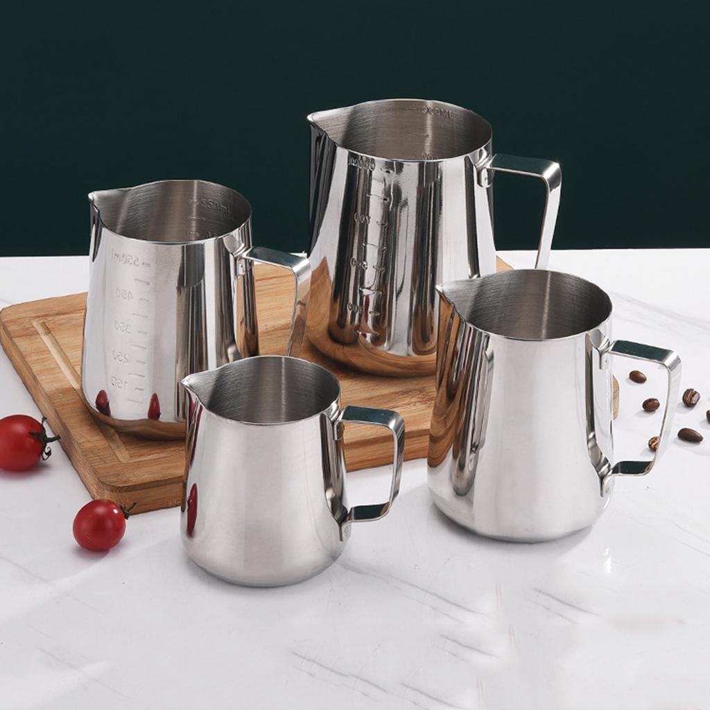 Stainless Steel Milk Pour Pot Frothing Jug Frother Coffee Cup Drink Mug