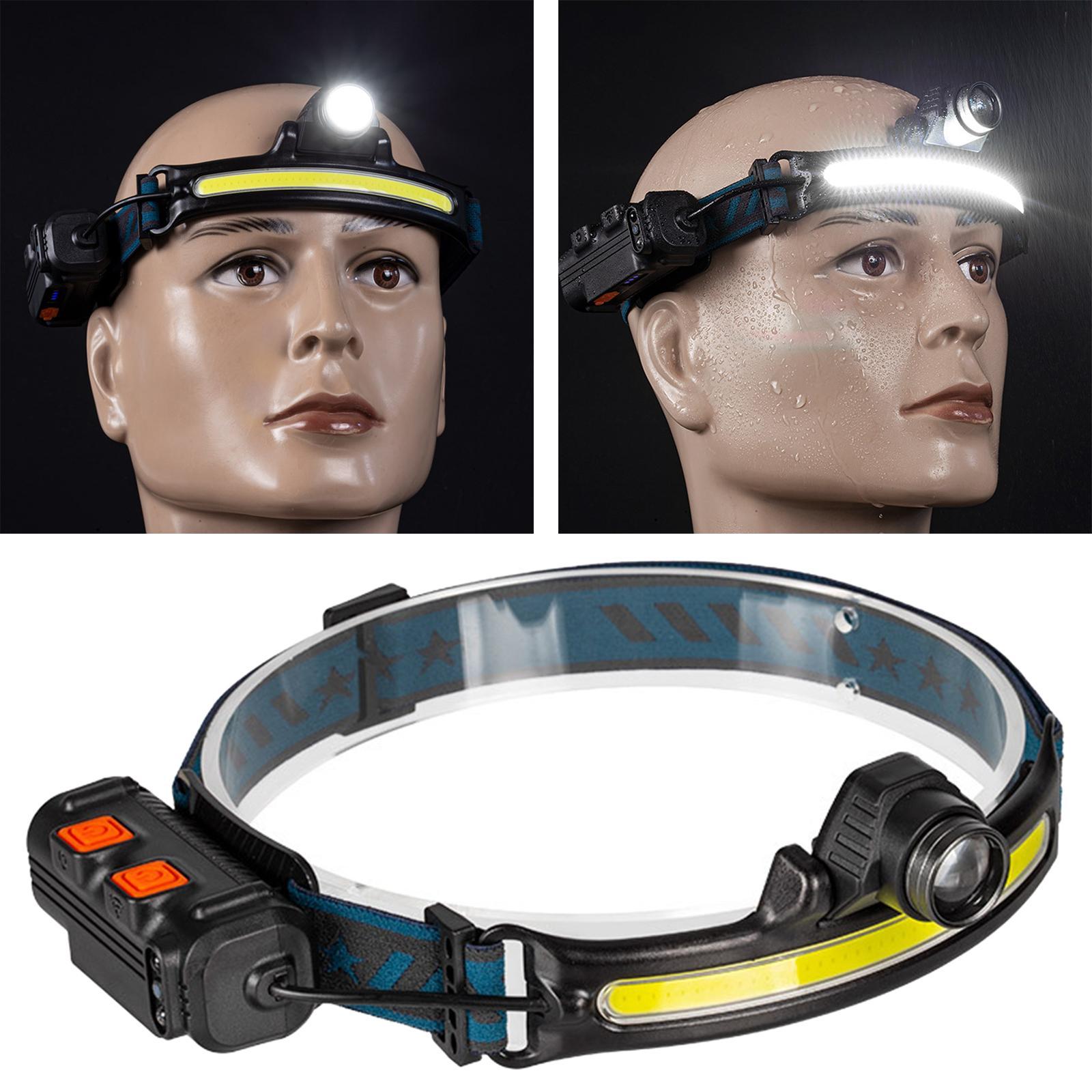 LED Headlamp Headlight with Motion Sensor Waterproof for Jogging Emergency
