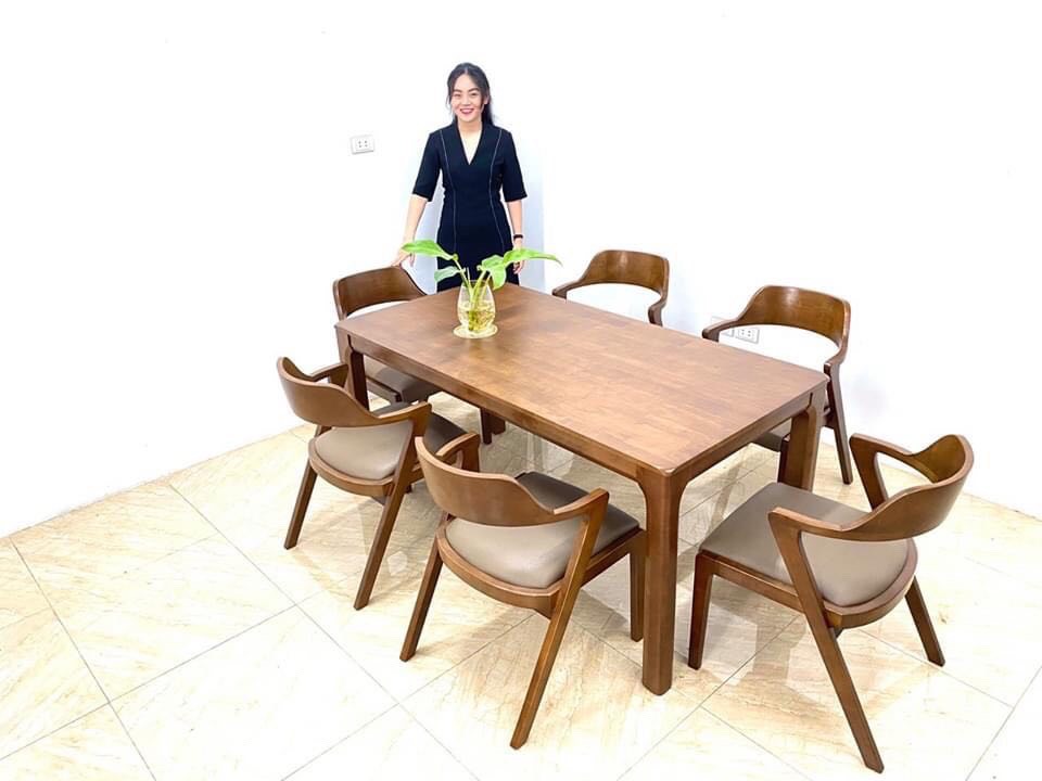 Bộ bàn ăn gỗ 2 ghế 1 bench TAGO