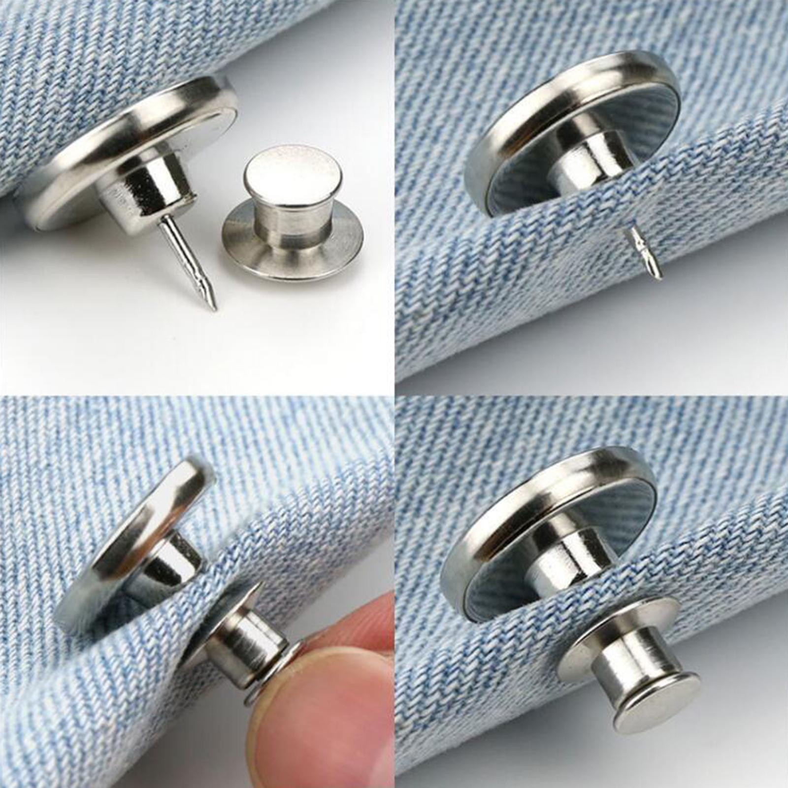 2x12x 17mm Jeans Buttons Repair Studs for Jean Pant Replace Silver Little Star