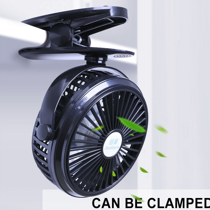 Quạt Tích Điện Mini Kẹp Bàn Cực Mát Xoay 720 Độ Chắc Chắn Tiện Lợi