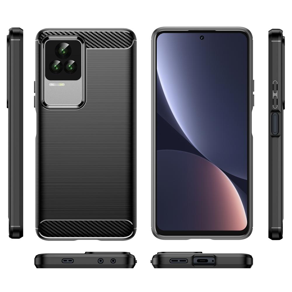 Ốp lưng dành cho Xiaomi Redmi K40S Poco F4 ốp silicone mềm Carbone phay xước chống sốc chống vân tay