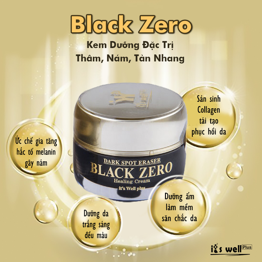 Kem Dưỡng Da Xóa Thâm Nám It's Well Plus Dark Spot Eraser Black Zero Healing Cream (30g)