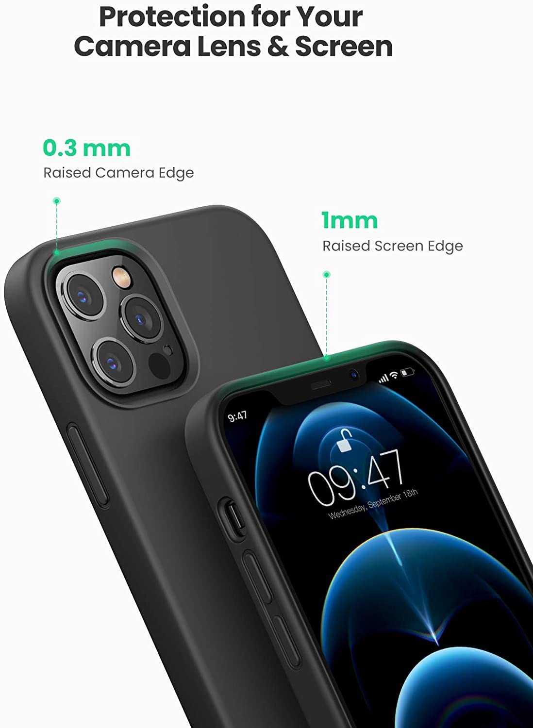 Ugreen UG20457LP417TK Iphone 12 Pro Max 6.7inch Màu Đen Ốp Lưng điện thoại Silicone - HÀNG CHÍNH HÃNG