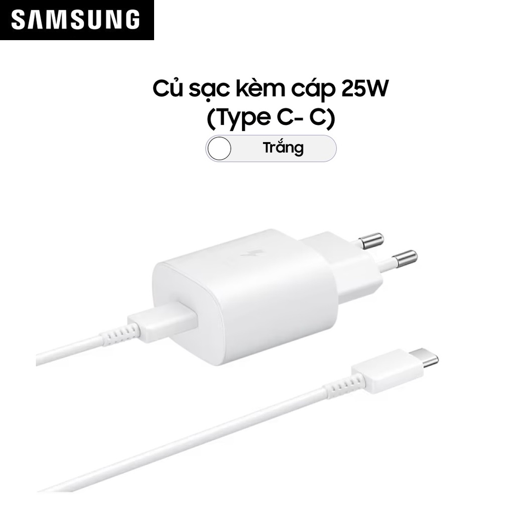 Bộ sạc Samsung 25W (Kèm cáp C-C, 1m) (EP-TA800) - Hàng Chính Hãng