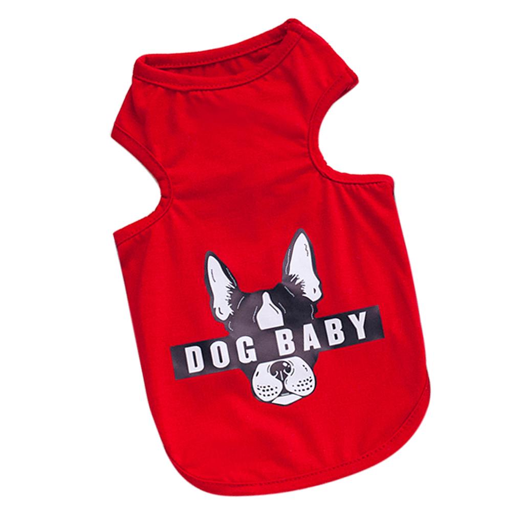 Cute Pattern Pet Puppy Dog Cat Pet Clothes Dress Vest T Shirt Red L