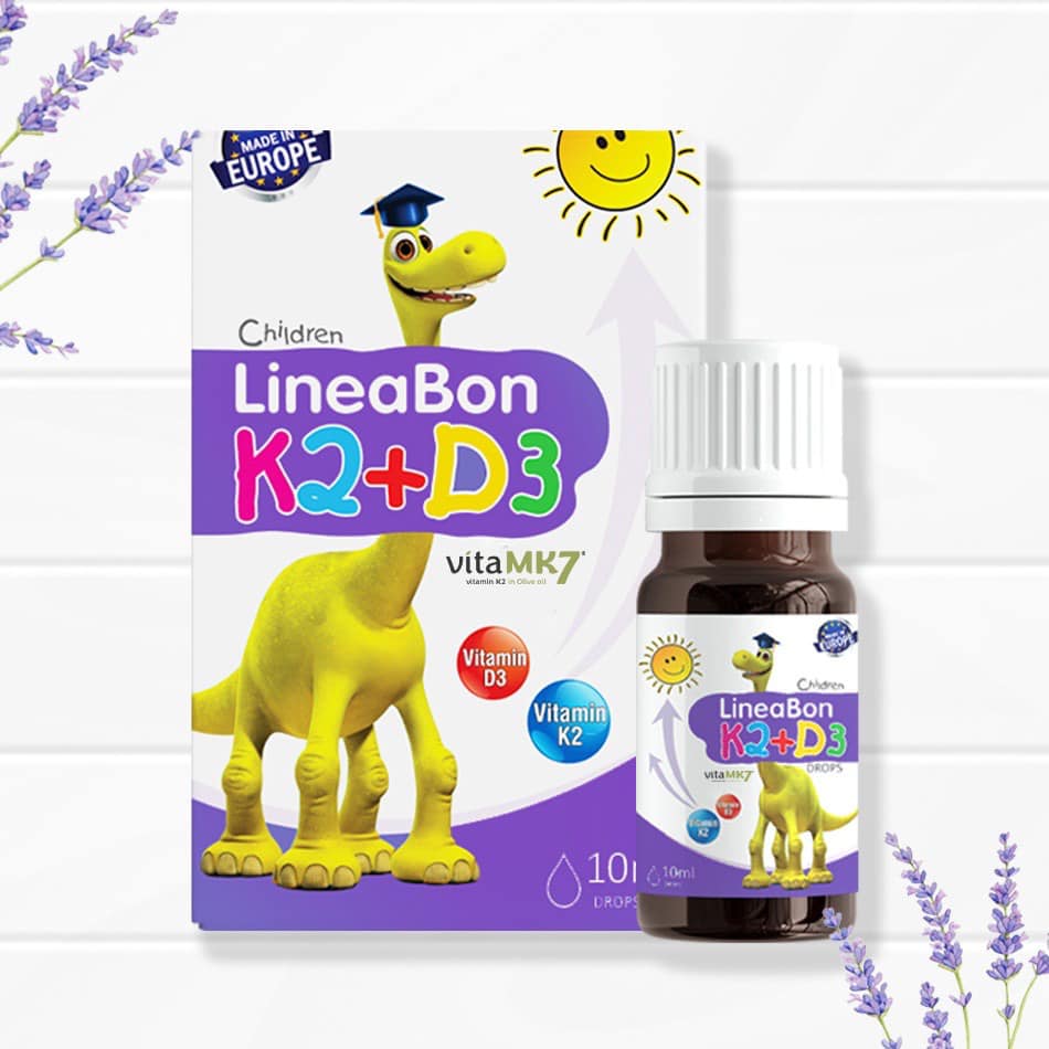 ( Tặng gối ôm cho bé ) Vitamin D3K2 Lineabon tăng chiều cao tốt đa cho bé