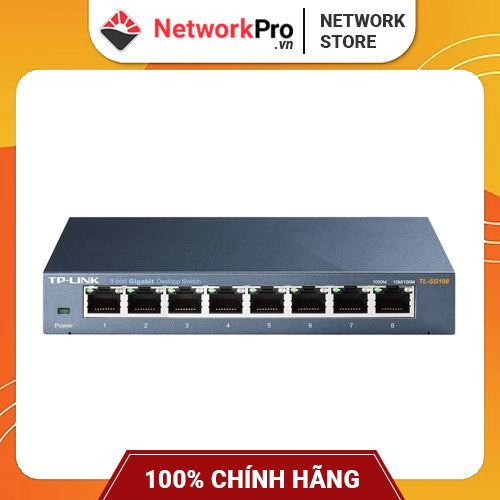 Switch TP-Link TL-SG108 Gigabit Hàng Chính Hãng - 8 cổng RJ45 10/100/1000Mbps, Vỏ Kim Loại