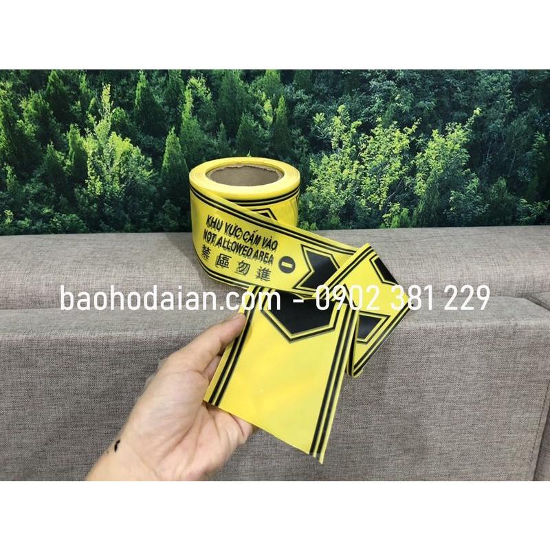 Cuộn dây rào cảnh báo khu vực cấm vào màu vàng đen - 8cm x 100m