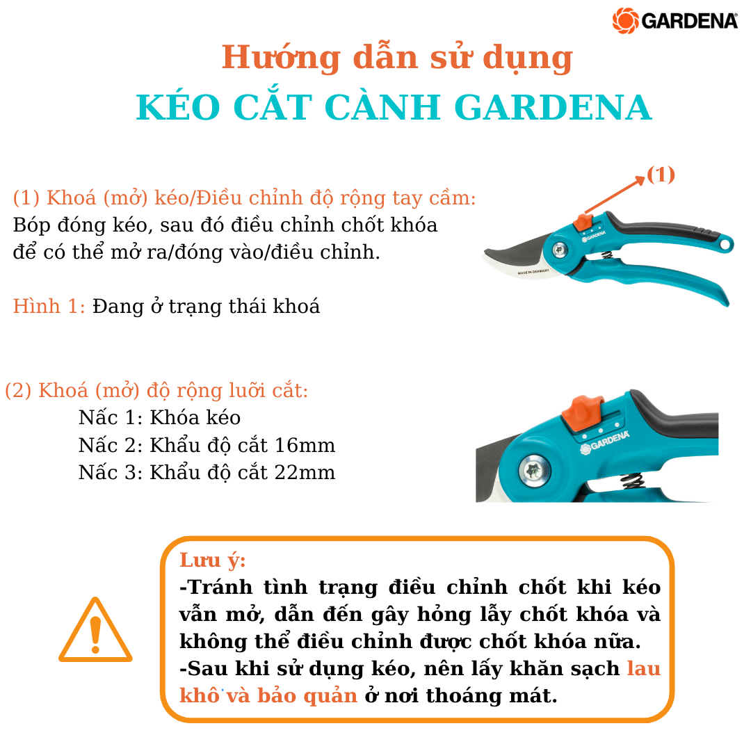 Kéo tỉa cành mũi hếch Gardena 08857-20