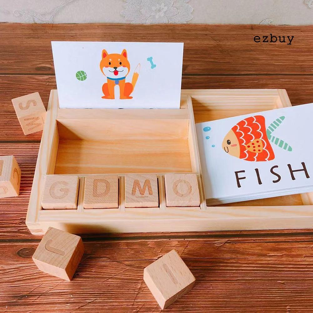 EY-Wooden English Cardboard Puzzles Alphabet Building Early Educational Kids Toy