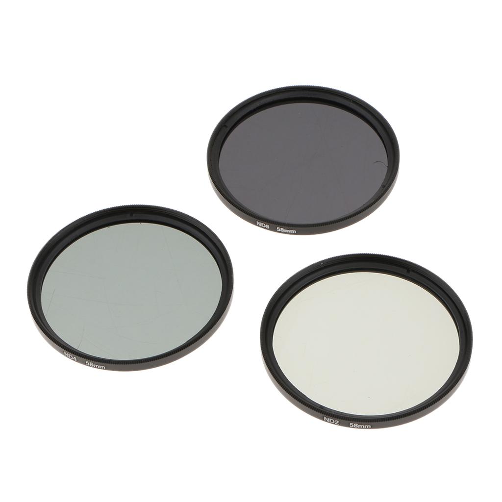 3-Piece Multi-Coated Glass Filter Kit  for 58mm DSLR Lens
