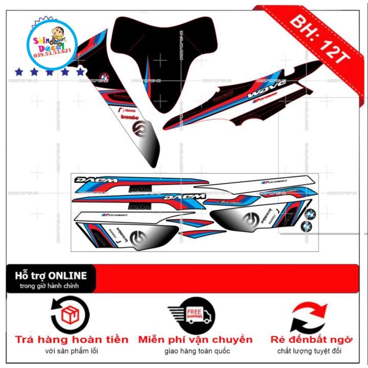 Tem rời wave 2016 dán xe đen