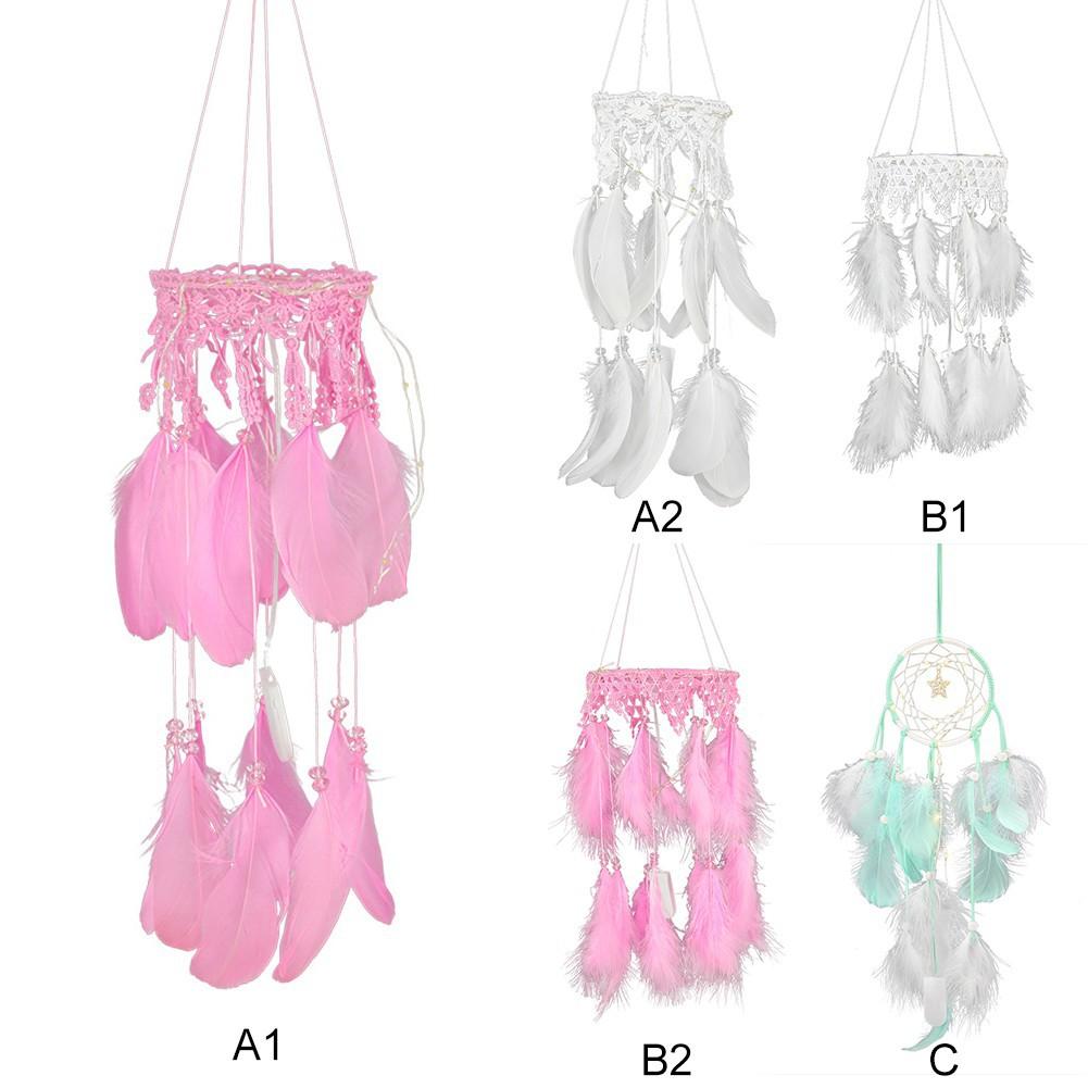Lưới bắt giấc mơ Dreamcatcher đính lông vũ nhiều màu