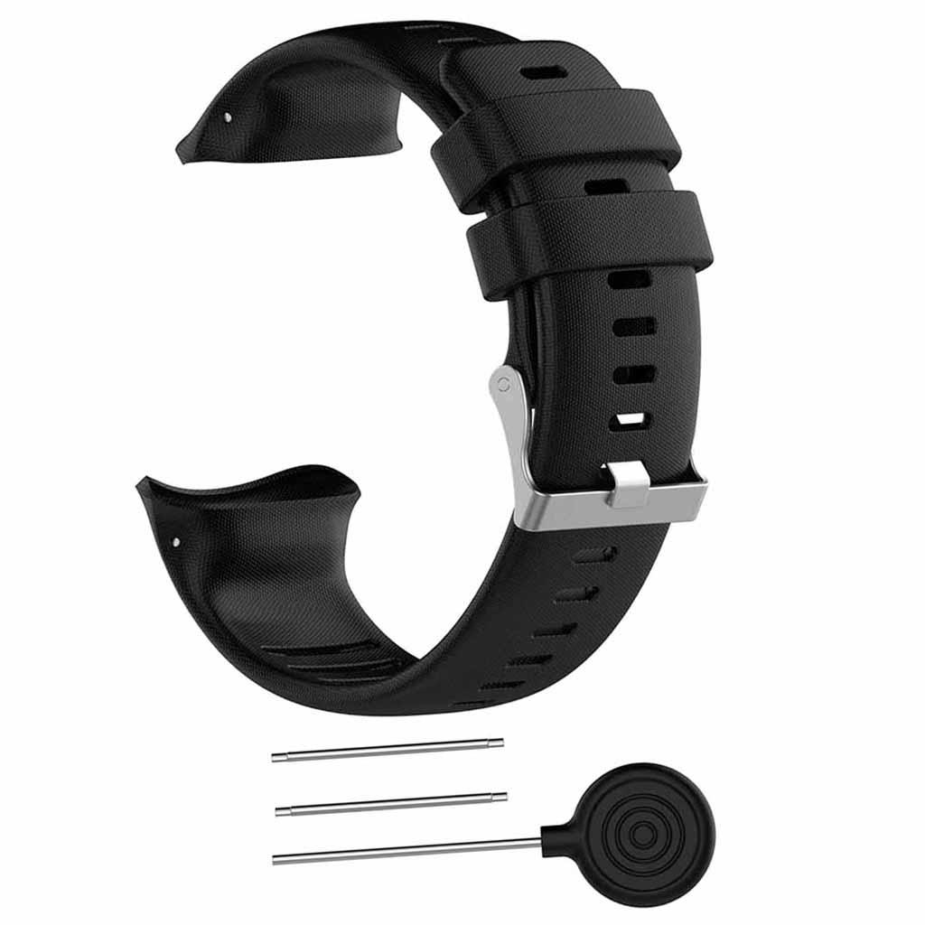 Replacement Soft Silicone Wrist Strap for 22mm Width Sports Watch, Black