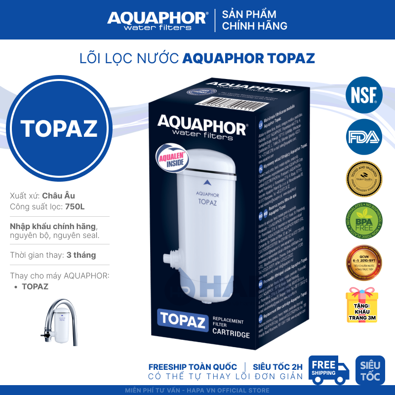 Lõi Lọc Nước AQUAPHOR Nano Aqualen Thay Cho Máy Lọc Nước AQUAPHOR TOPAZ - Hàng Chính Hãng