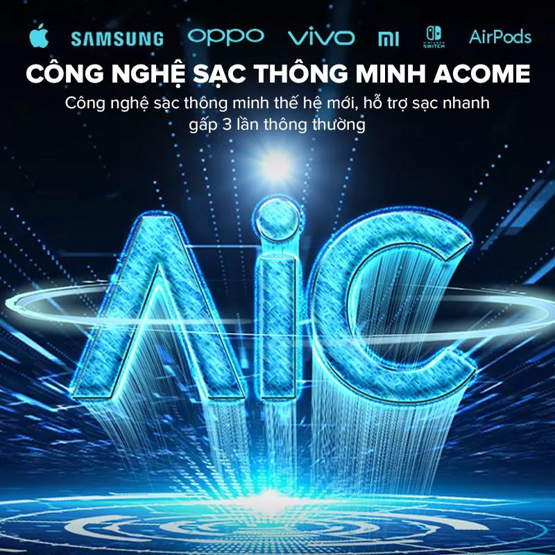 Pin Sạc Dự Phòng ACOME 20.000mAh Công Suất 22.5W, Có Đèn Led Báo Mức Pin - Hàng Chính Hãng