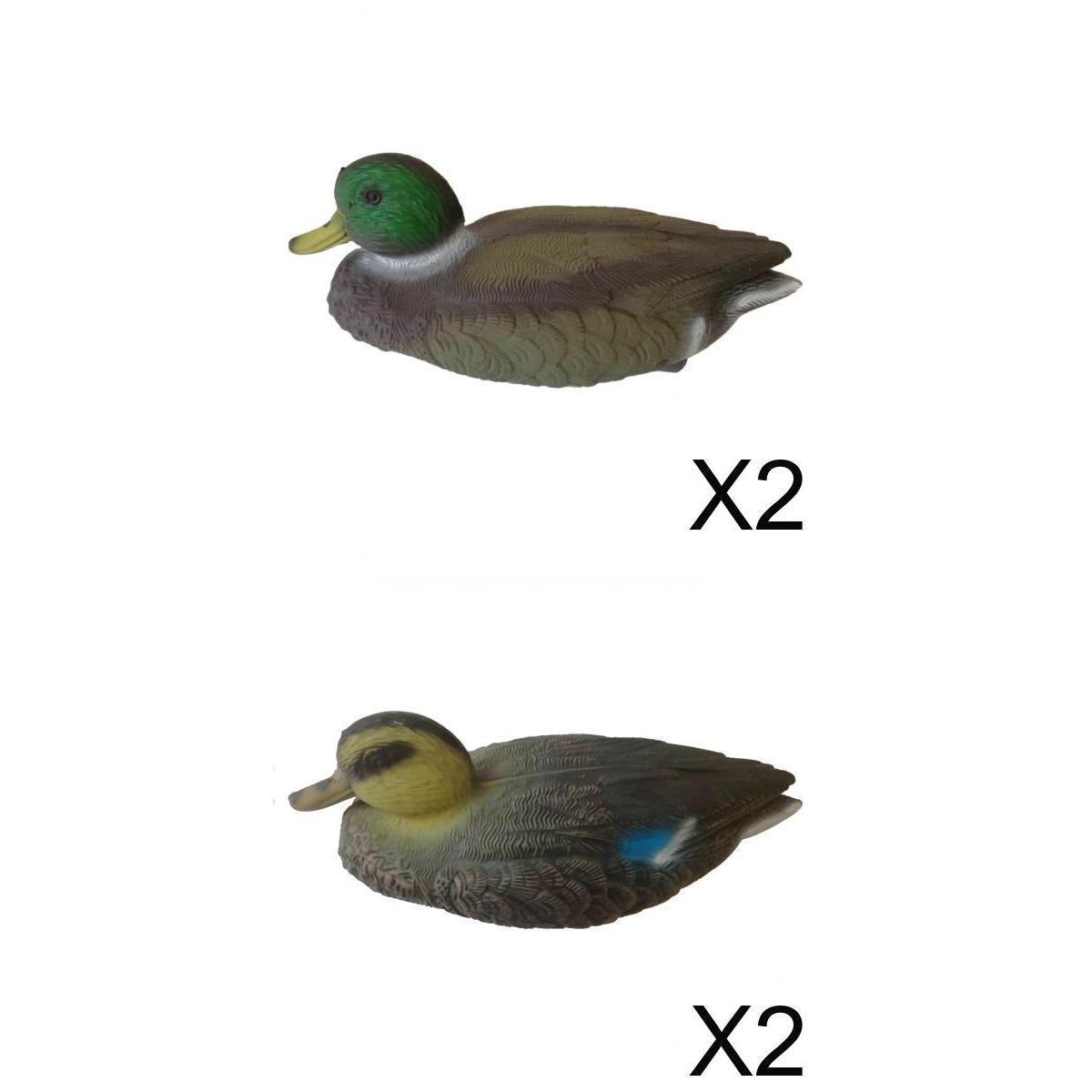 4 Pieces Lifelike Floating Hunting Shooting Drake Duck Decoy Decoying