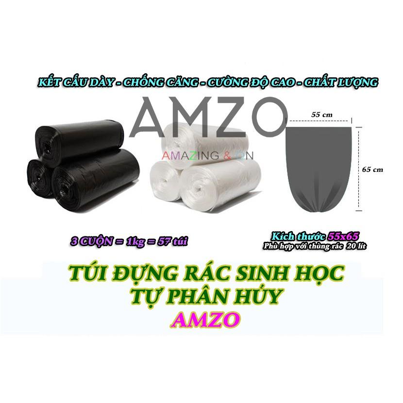 Combo 10 Cuộn túi đựng rác sinh học tự phân hủy AMZO Nhiều màu (55x65cm)