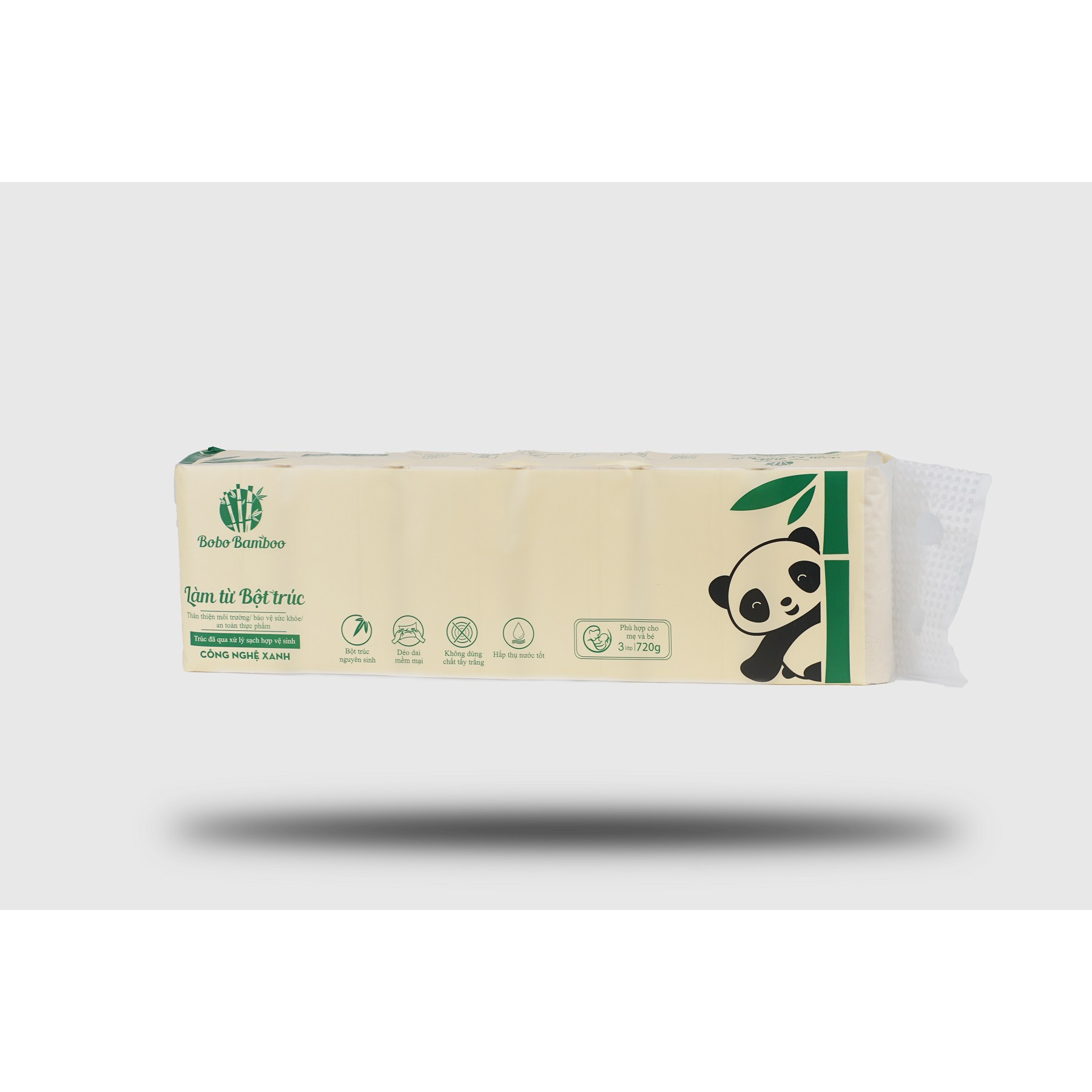 Giấy vệ sinh BOBO BAMBOO cao cấp Bịch 12 cuộn