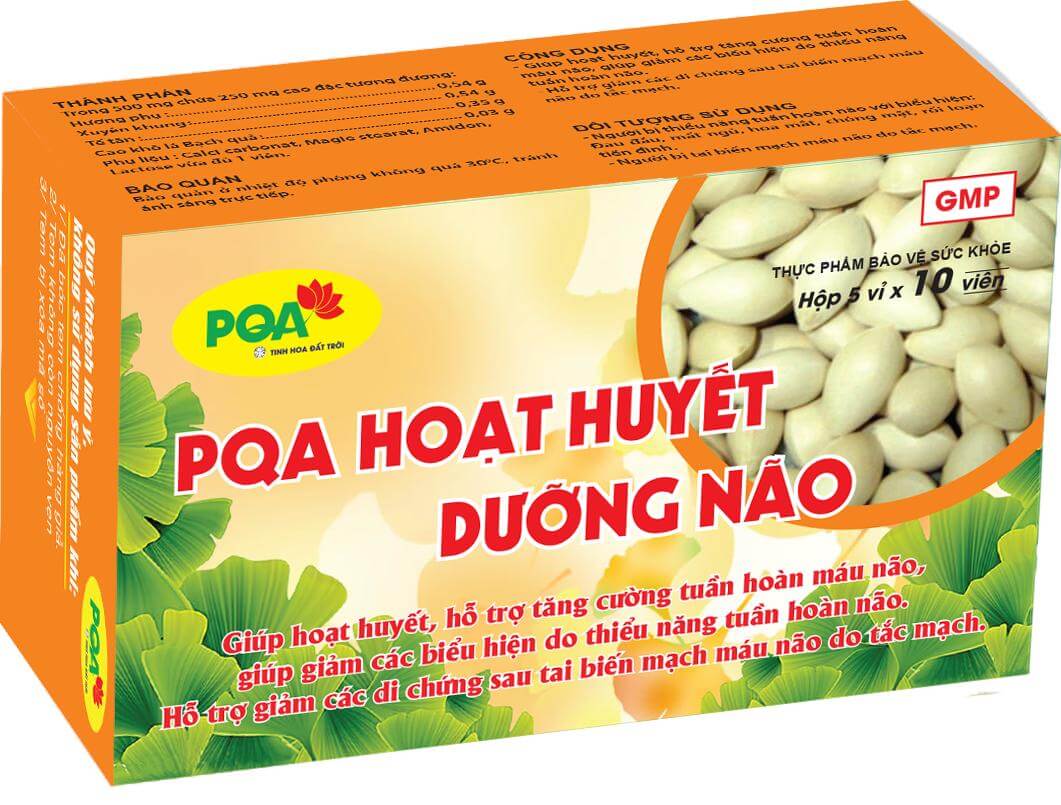 Hoạt Huyết Dưỡng Não PQA Thành Phần Từ Thiên Nhiên Giúp Tăng Cường Sự Hoạt Động Của Trí Não Hộp 50 Viên